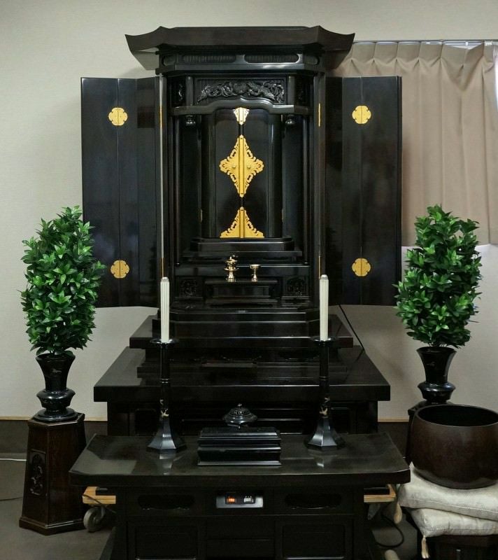 仏壇　中古 創価学会 厨子型 中古仏壇 746:ほぼ未使用・展示品レベルの黒塗り仏壇