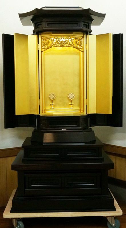 創価学会　仏壇 椅子付仏壇ほのか｜樺桜｜徳島仏壇｜アクリル扉｜椅子対応｜特別特装御