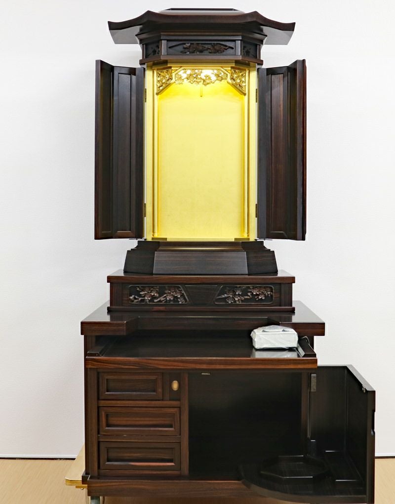 創価学会 厨子型 中古仏壇 1075 3尺黒檀六角厨子｜仏壇革命・虚空厨子