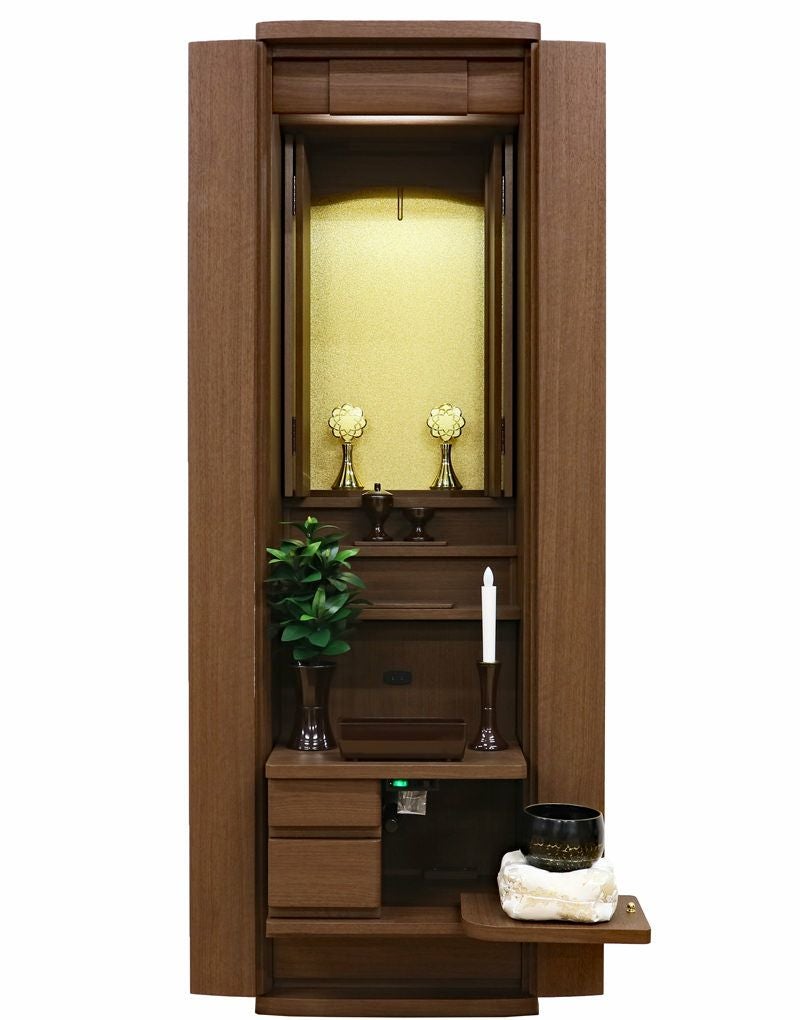中古美品　仏壇　 創価学会 中古仏壇 1364 ニヤトー総無垢 花包み 本金箔厨子｜仏壇革命