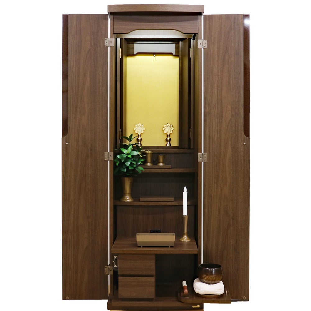 仏壇中古 創価学会 家具調 中古仏壇 1382 ブラウン｜仏壇革命・虚空厨子なら桜梅
