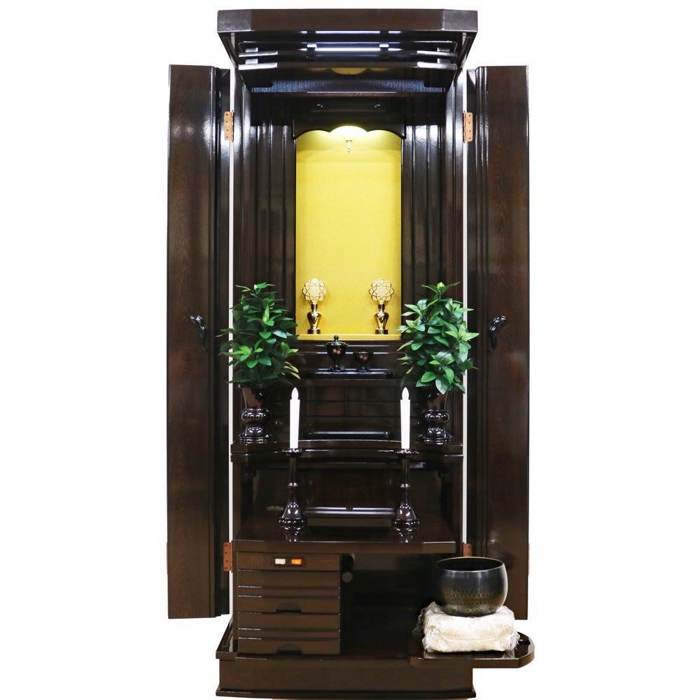 創価学会 家具調 中古仏壇 1391 遥 鉄刀木 桜蒔絵付｜仏壇革命・虚空