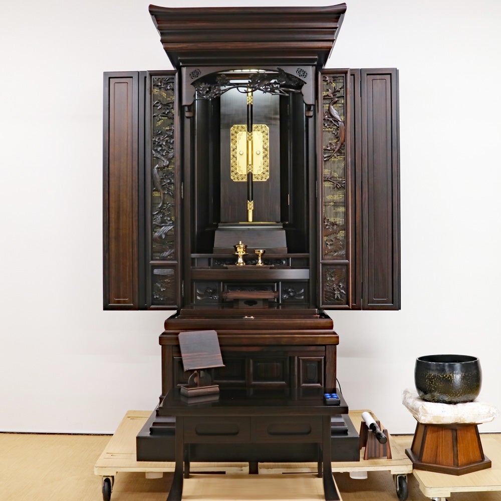 創価学会 厨子型 中古仏壇 1396 56号尾長鳥｜仏壇革命・虚空厨子なら桜
