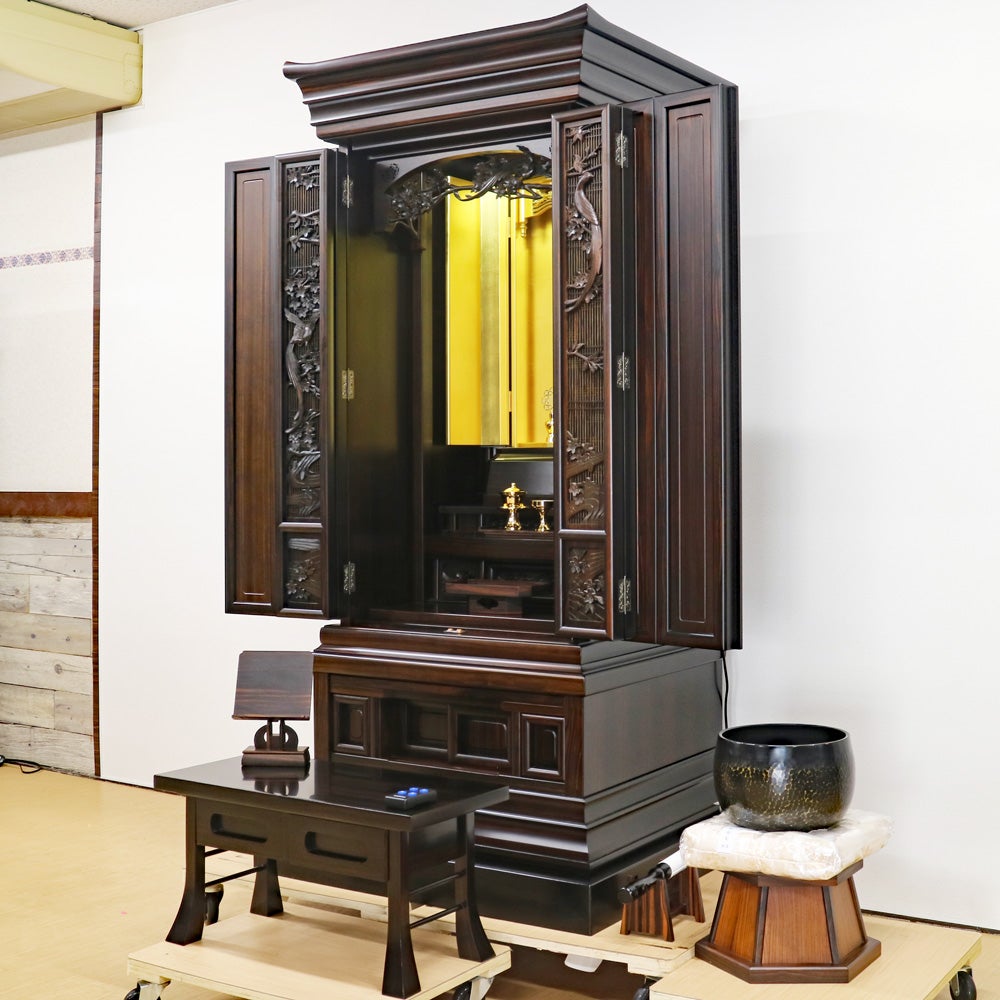 創価学会 厨子型 中古仏壇 1396 56号尾長鳥｜仏壇革命・虚空厨子なら桜
