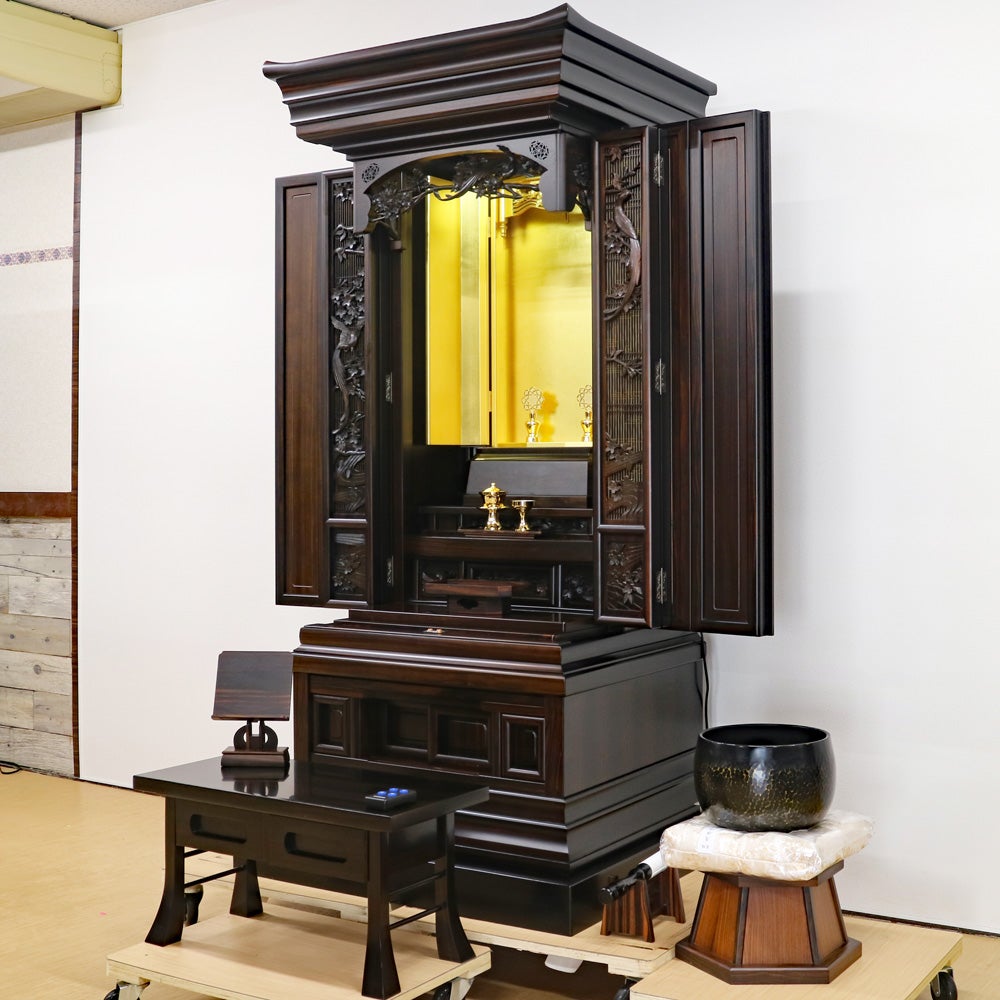 創価学会 厨子型 中古仏壇 1396 56号尾長鳥｜仏壇革命・虚空厨子なら桜