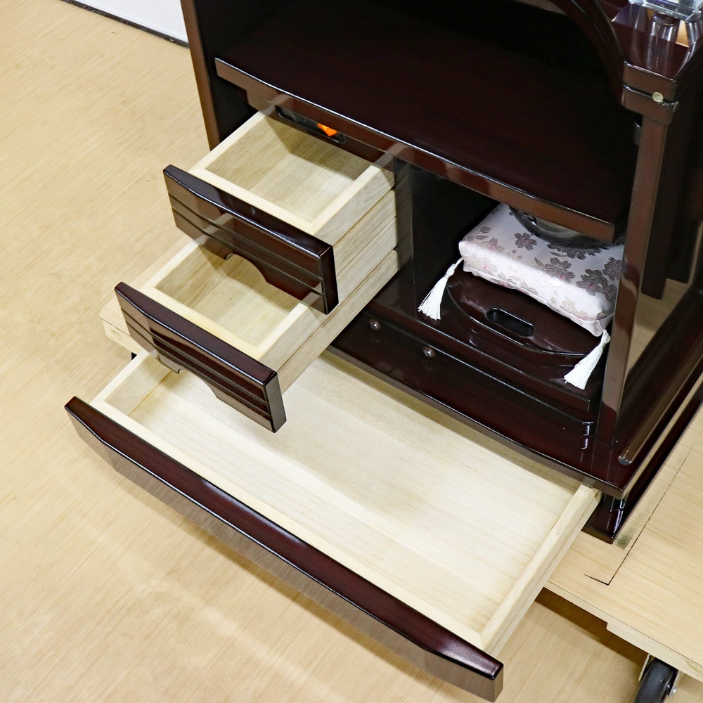 創価学会 家具調 中古仏壇 1404 虹 紫檀 桜蒔絵付｜仏壇革命・虚空厨子