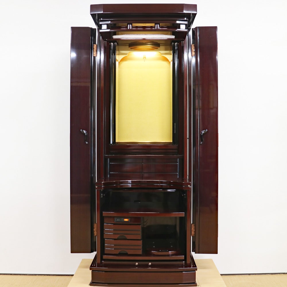 創価学会 家具調 中古仏壇 1404 虹 紫檀 桜蒔絵付｜仏壇革命・虚空厨子